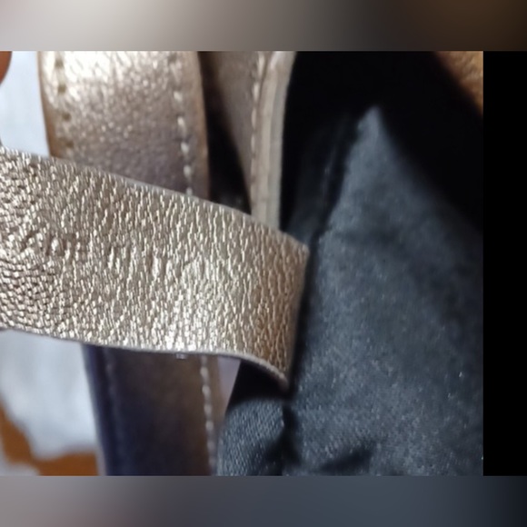 MOSCHINO authentic limited edition Metallic Leather & Black Velvet Ruffle Bag - Picture 6 of 10